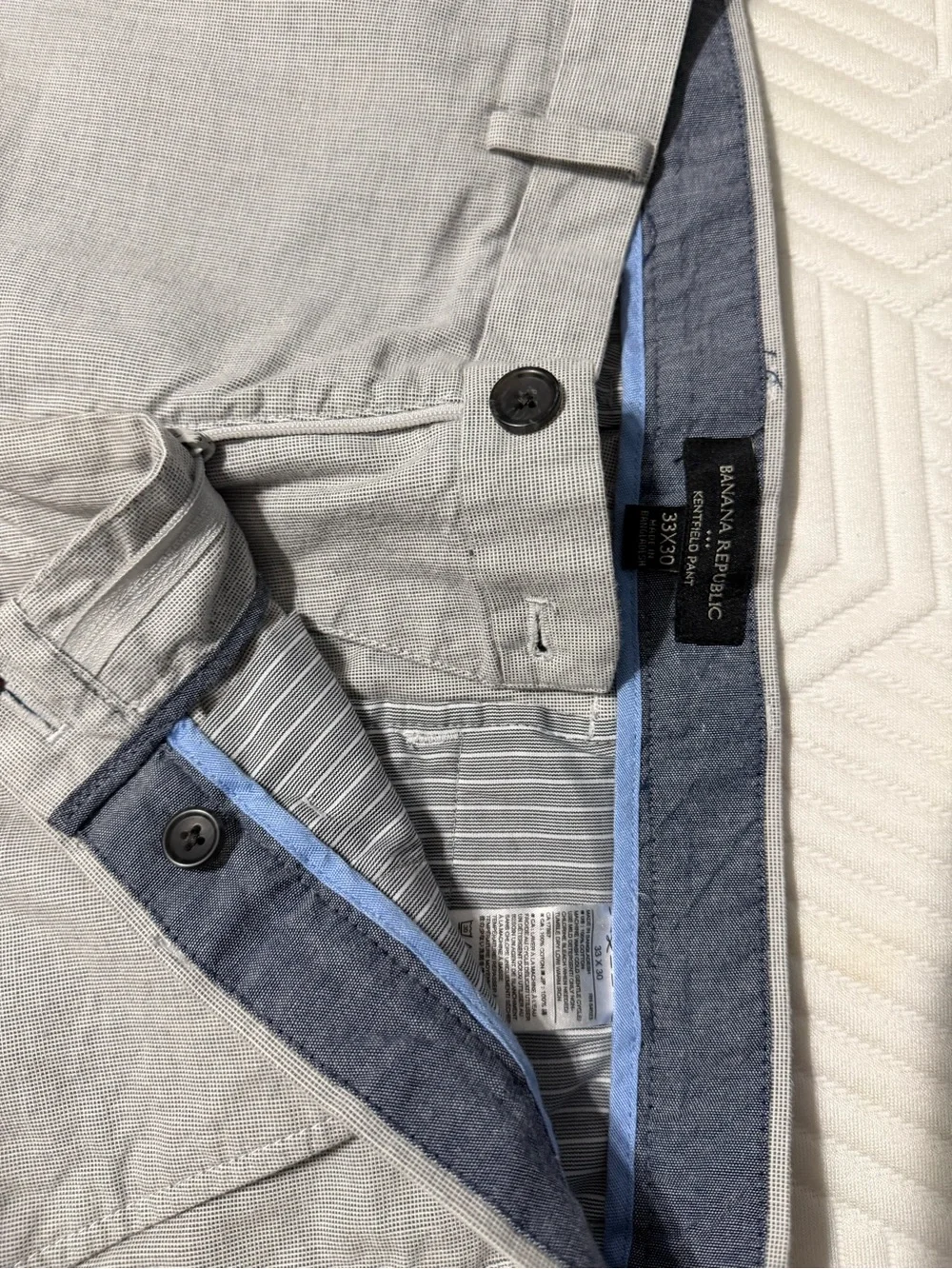 Banana Republic Kentfield Pant in Light Gray 33x30